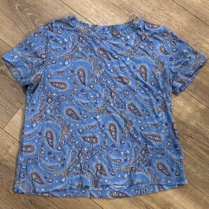 LOFT Paisley Print Blue Top